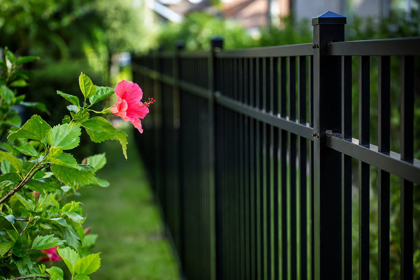 Aluminum fence installation in Huntsville, TX