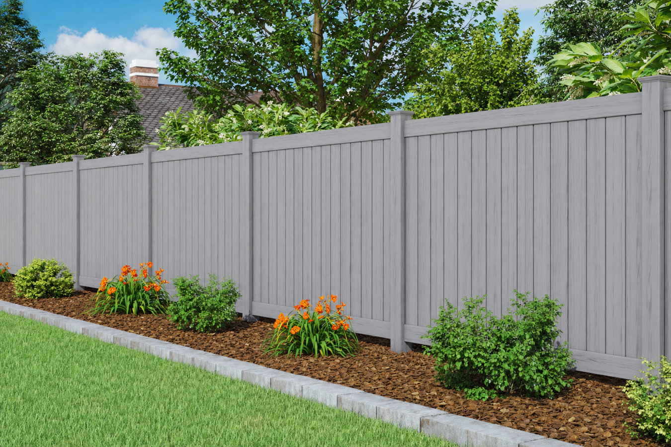 Vinyl fence installation